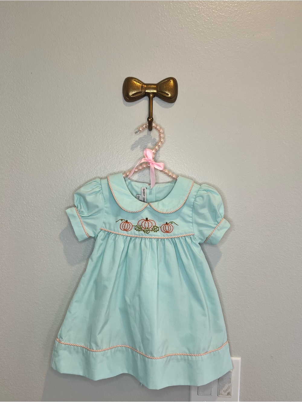 Sweet Dreams Mint Green Smocked Pumpkin Dress